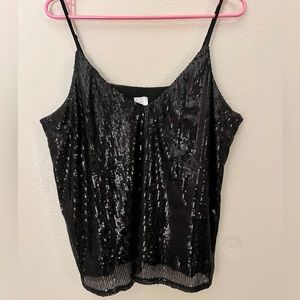 Black Sequin Tank Top